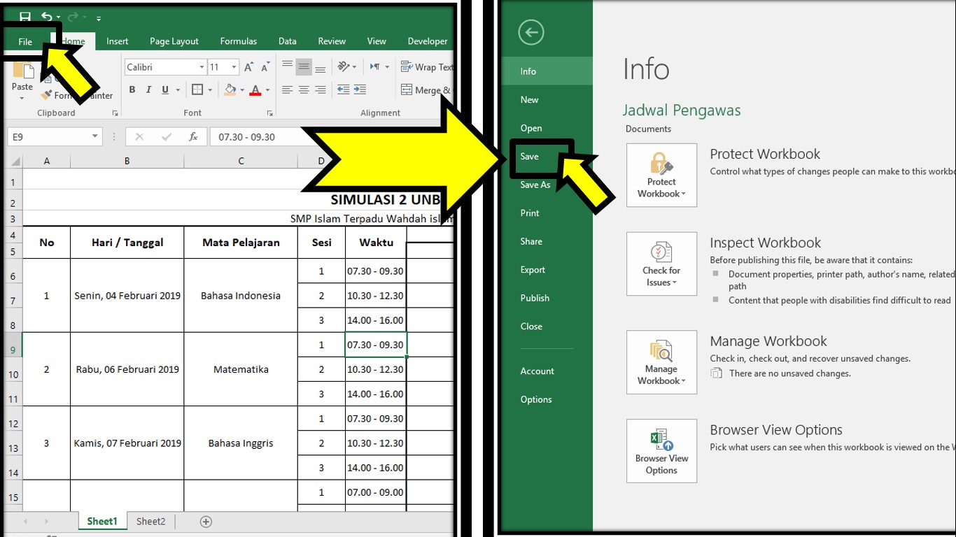 Microsoft Office Excel Menyimpan Workbook