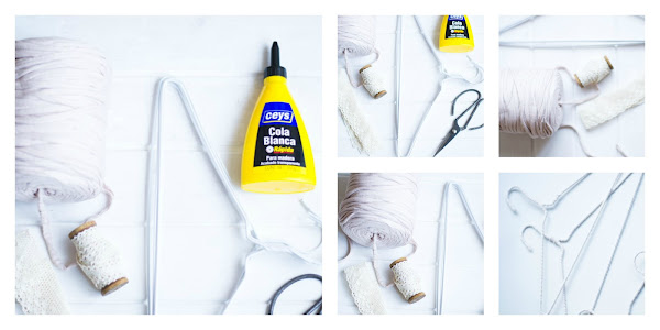 Perchas con tela diy 