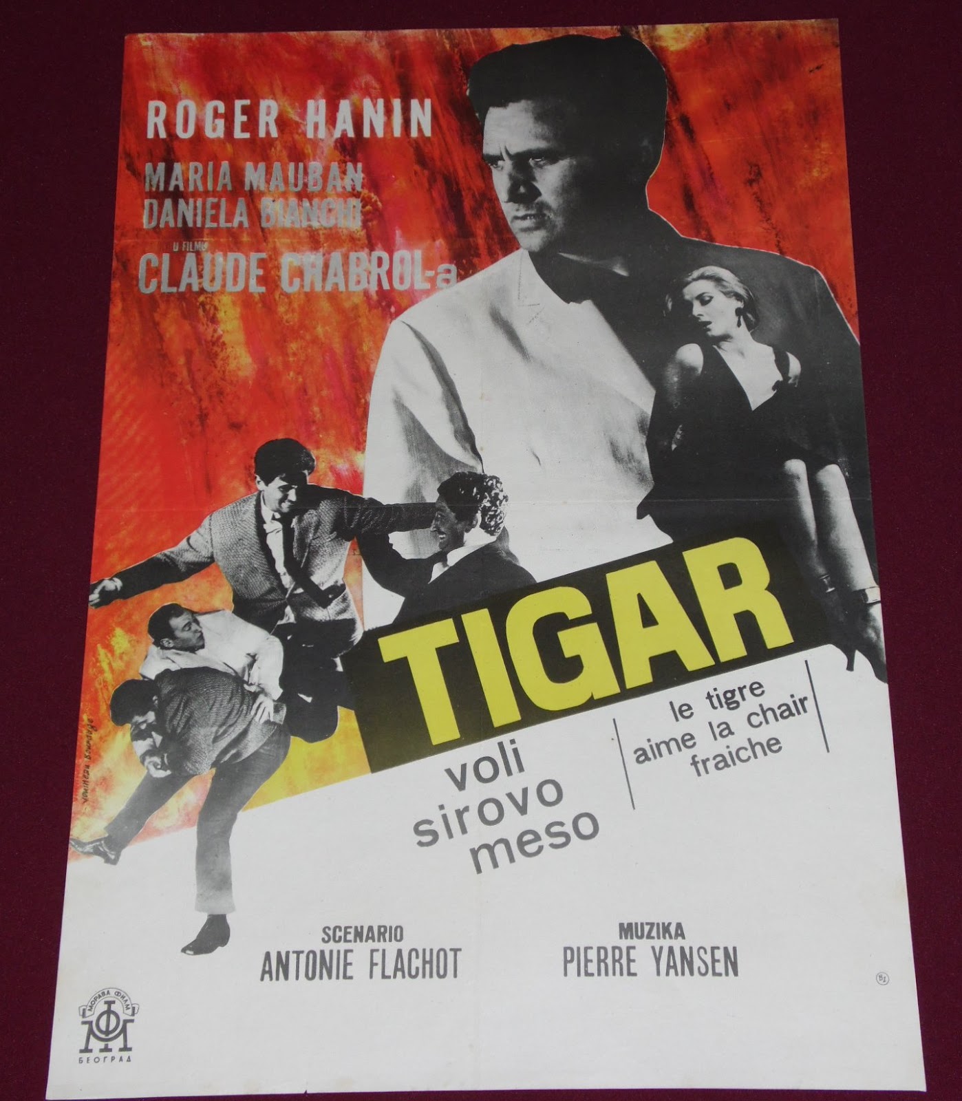 Le Tigre Aime La Chair Fraîche YugoRare Movie Posters: Code Name: Tiger (1964) Le Tigre aime la chair
