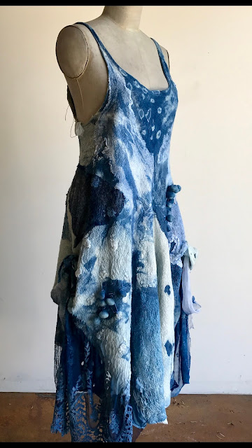 Studio 907: PART 2 - Indigo Dyed Nuno Felted Seamless Dress - The Reveal