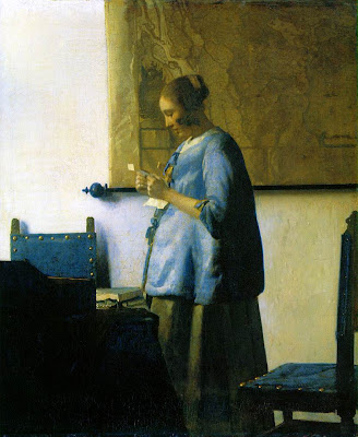 J. Vermeer, Woman in Blue Reading a Letter, c. 1663-1664