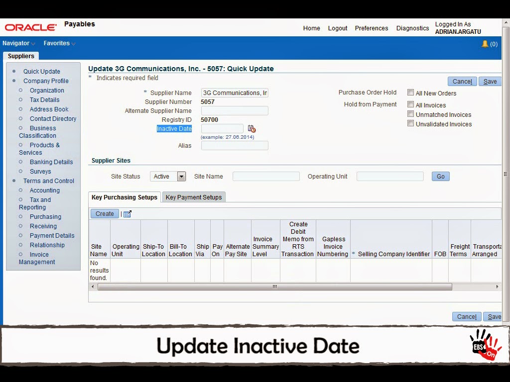 Oracle EBS Hands-on: How to update Supplier information using API in ...
