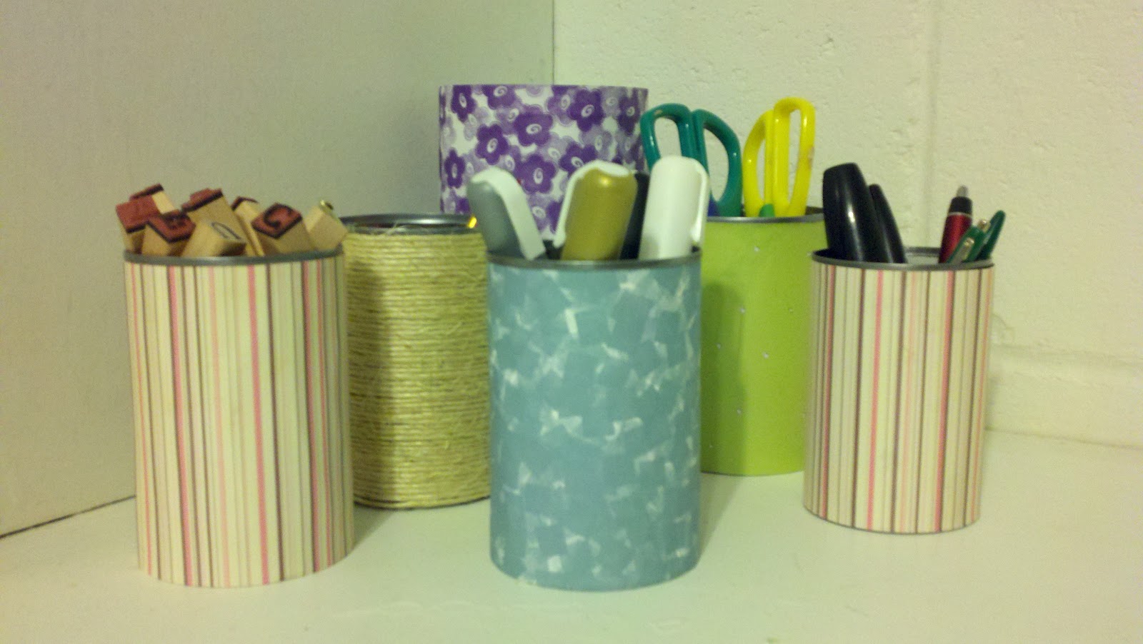 That's So Pinteresting!: Fabric Covered Tin Cans For Organizing