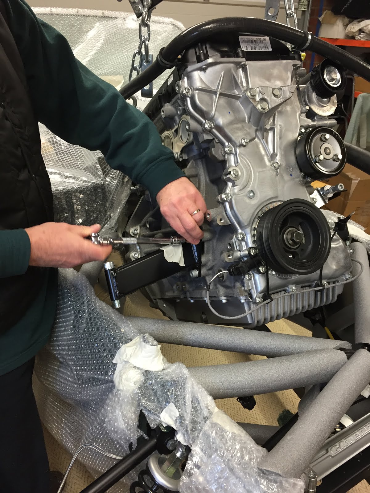 Caterham Seven 360R Build Blog Engine and gearbox in! (Build Day 7)