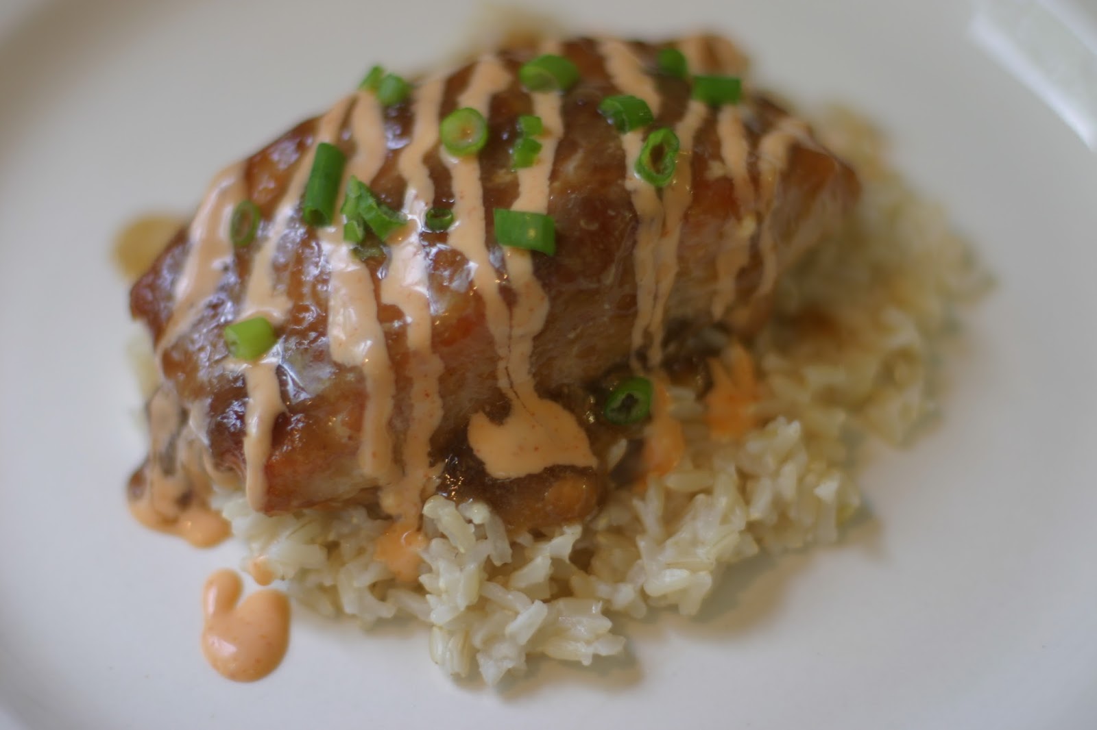 The Joy S Of Kitchen Creations Teriyaki Salmon With Sriracha Cream Sauce
