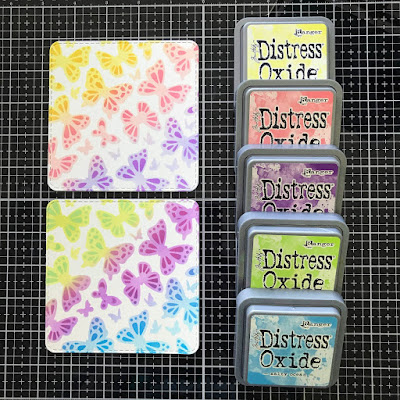 Card Set by June Guest Designer Amy Tollner | Stencil with Butterflies Two Piece Stencil Set by Newton's Nook Designs #newtonsnook #handmade