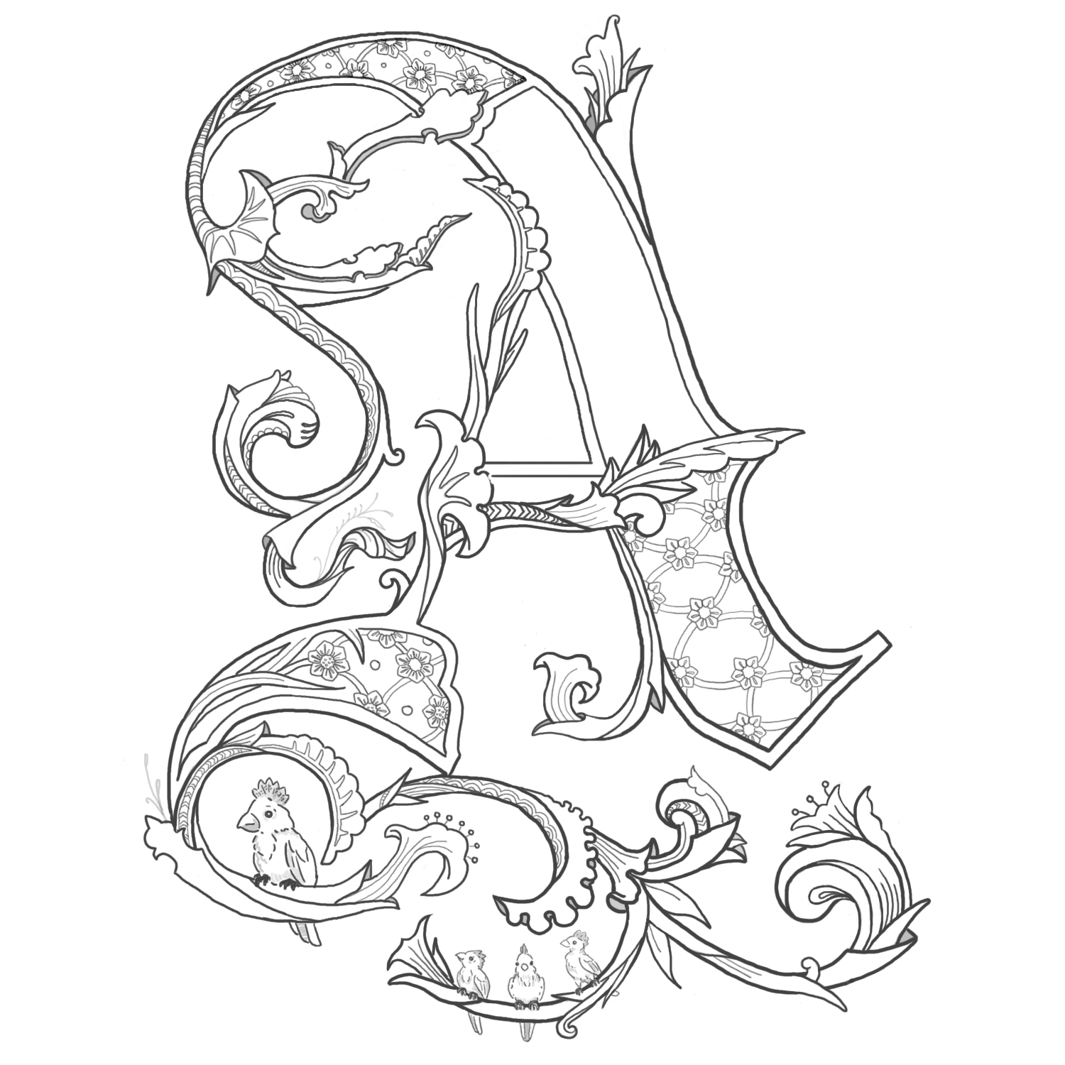 illustrated alphabet coloring pages - photo #2