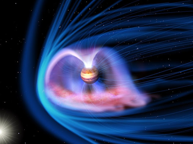 auroras em Jupiter - efeito na magnetosfera 