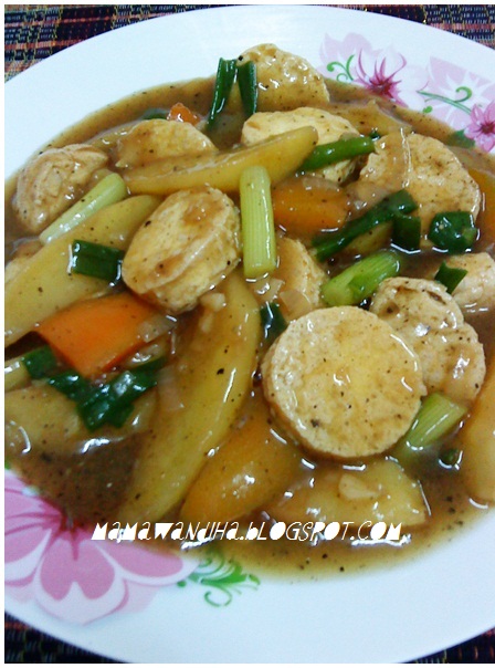 Dari Dapur MaDiHaA: Tofu Telur & Kentang Sos Lada Hitam