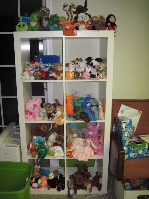 Stuffed animals for Operation Christmas Child shoeboxes.