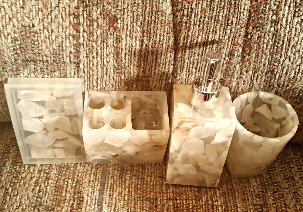 Patty's Real Reviews and Revelations AIMONE Marbled Resin 4 Piece Bathroom Accessories Set
