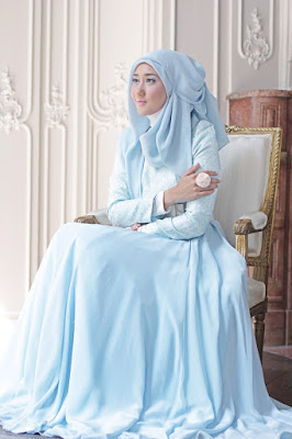 gwon cantik dan manis biru pastel Dian Pelangi