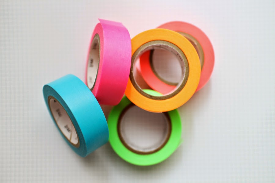 ink + adventure: neon washi tape wall