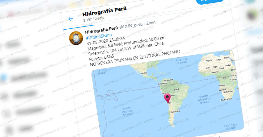 Potente sismo en Chile no genera Tsunami en el Litoral Peruano, informó la Marina de Guerra del Perú - www.dhn.mil.pe Potente sismo en Chile no genera Tsunami en el Litoral Peruano, informó la Marina de Guerra del Perú - www.dhn.mil.pe