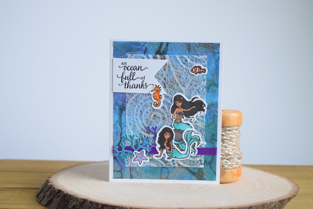 Mermaid Card by Jess Crafts using Hero Arts May 2017 Card Kit
