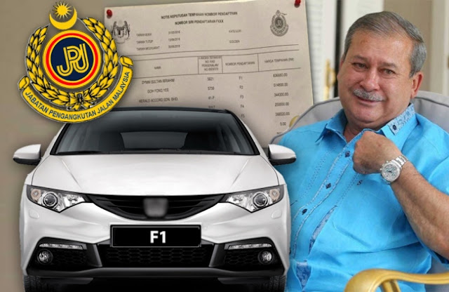 Sultan Johor Berjaya Bida Nombor Plat ‘F1’