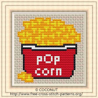 Free and easy printable popcorn cross stitch pattern