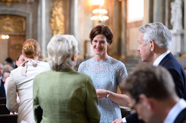 King Carl Gustaf, Queen Silvia, Crown Princess Victoria, Prince Daniel and Christopher O'Neill attended the “Te Deum” church service