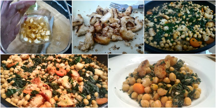 Garbanzos con espinacas paso a paso