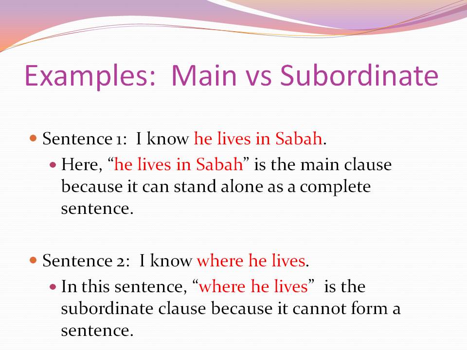 Subordinate Clause примеры. Types of subordinate Clauses. Main and subordinate Clauses. Main Clause and subordinate Clause примеры.
