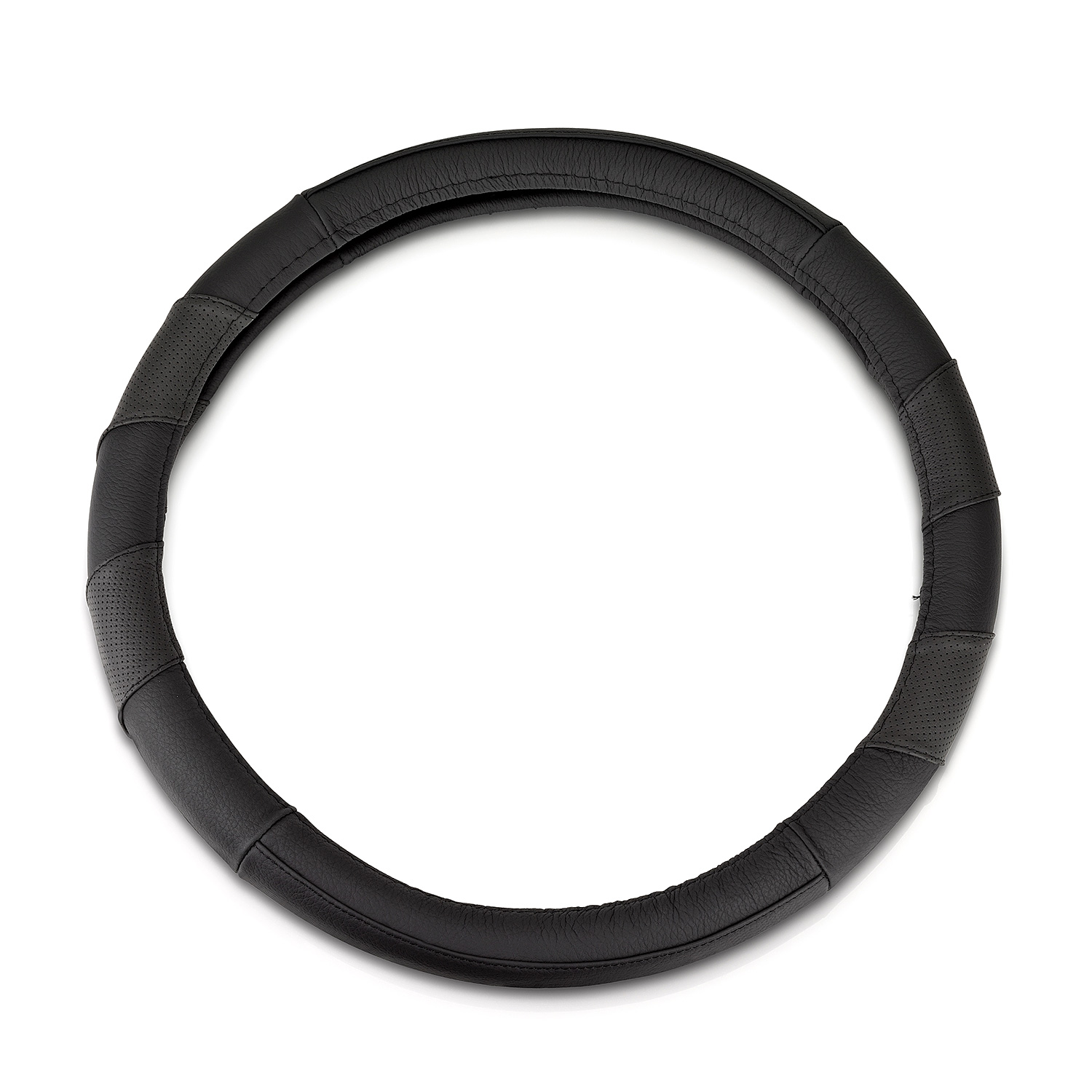 Black Leather Steering Wheel Cover Hydro Gizmos