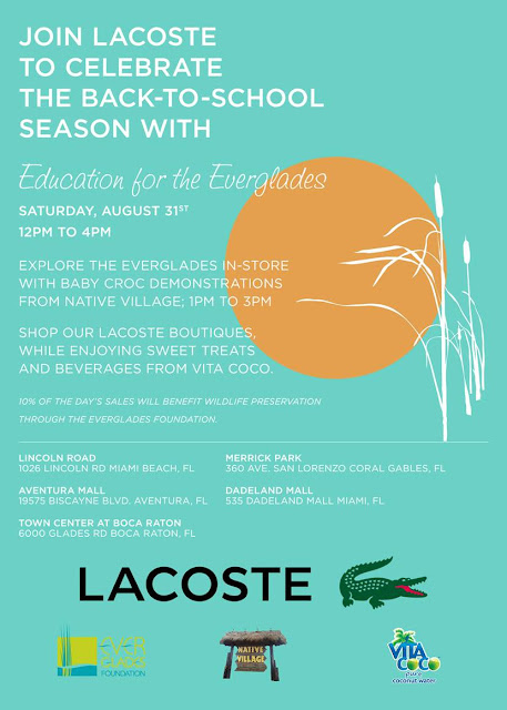 Lacoste Celebrates the Back-to-School Season with Education for the Everglades & A Live Baby Crocodile In-Store