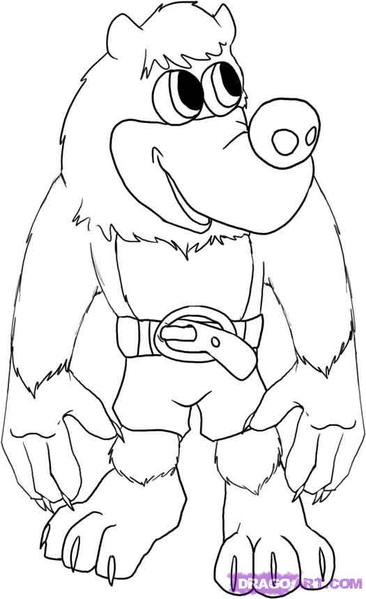 Banjo Kazooie Free Colouring - How To Draw Banjo From Banjo Kazooie Step 5 