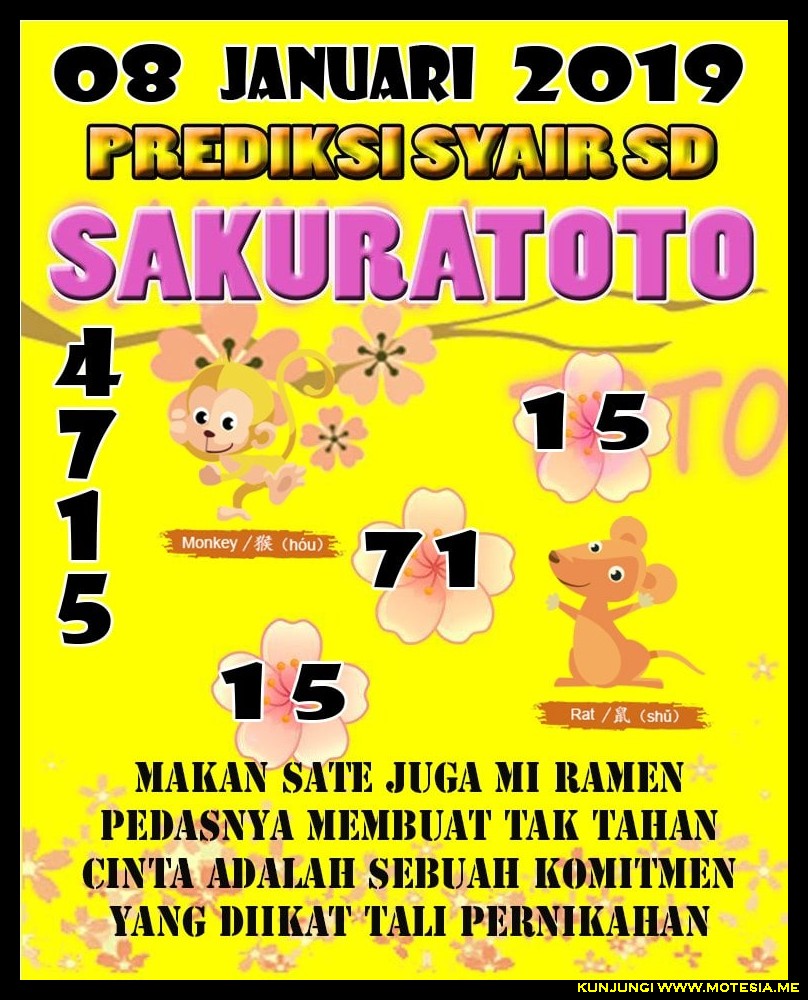 Syair SD Selasa 8 Januari 2019 GOsyair SEDIA KODE SYAIR