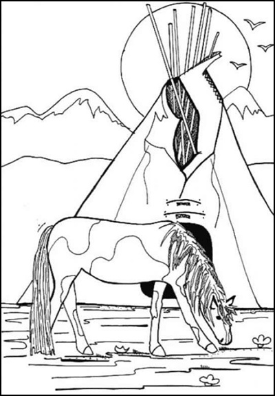 Ausmalbilder zum Ausdrucken: Ausmalbilder Indianer