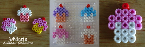 Tiny selections of fused bead cake patterns