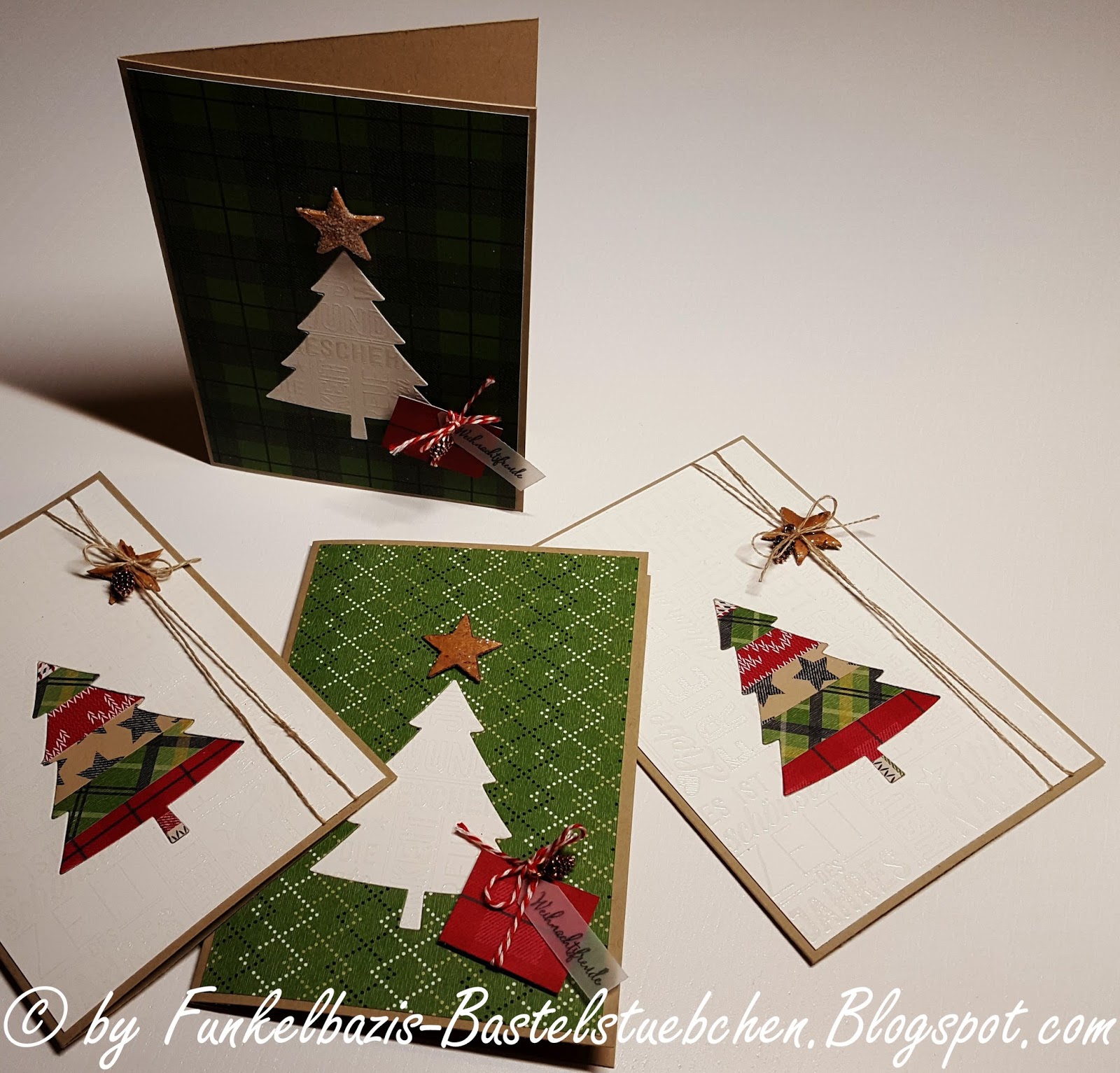 Funkelbazis Bastelstübchen: schlichte, edle Weihnachtskarten, die ratz