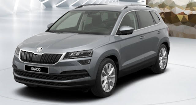 skoda karoq grigio business metallizzato vista frontale