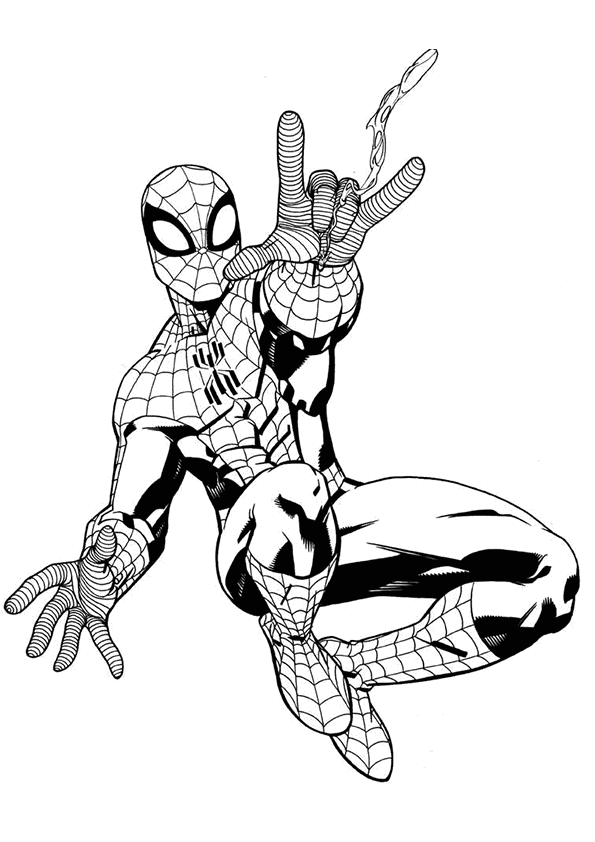 SPIDERMAN COLORING: TWO SPIDERMAN PICTURES TO COLOUR