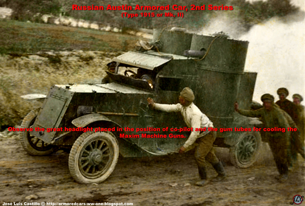 Armored Cars in the WWI Russian Austin Armored Car, 2nd Series (Type