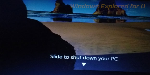 slide to shutdown your pc