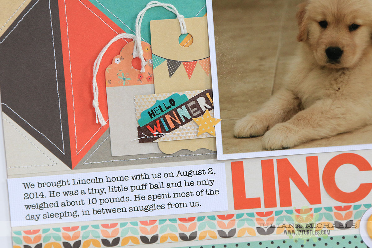 Lincoln Puppy Scrapbook Page by Juliana Michaels featuring Fancy Pants True Friend collection