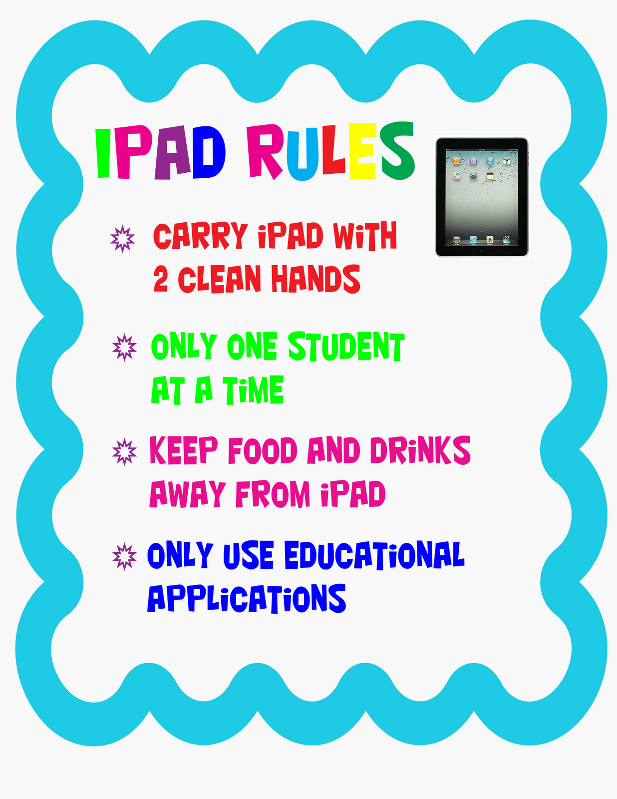Ms Fercho s Blog IPad Rules Poster Ms Fercho s Blog IPad Rules Poster
