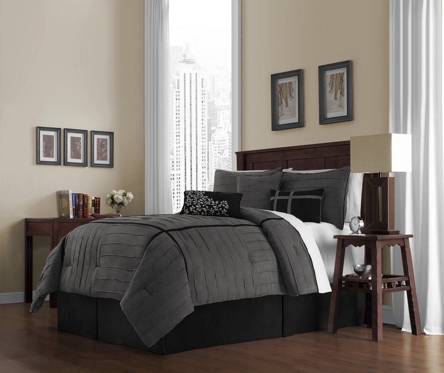 Charcoal Grey  Comforter  Bedding  Sets