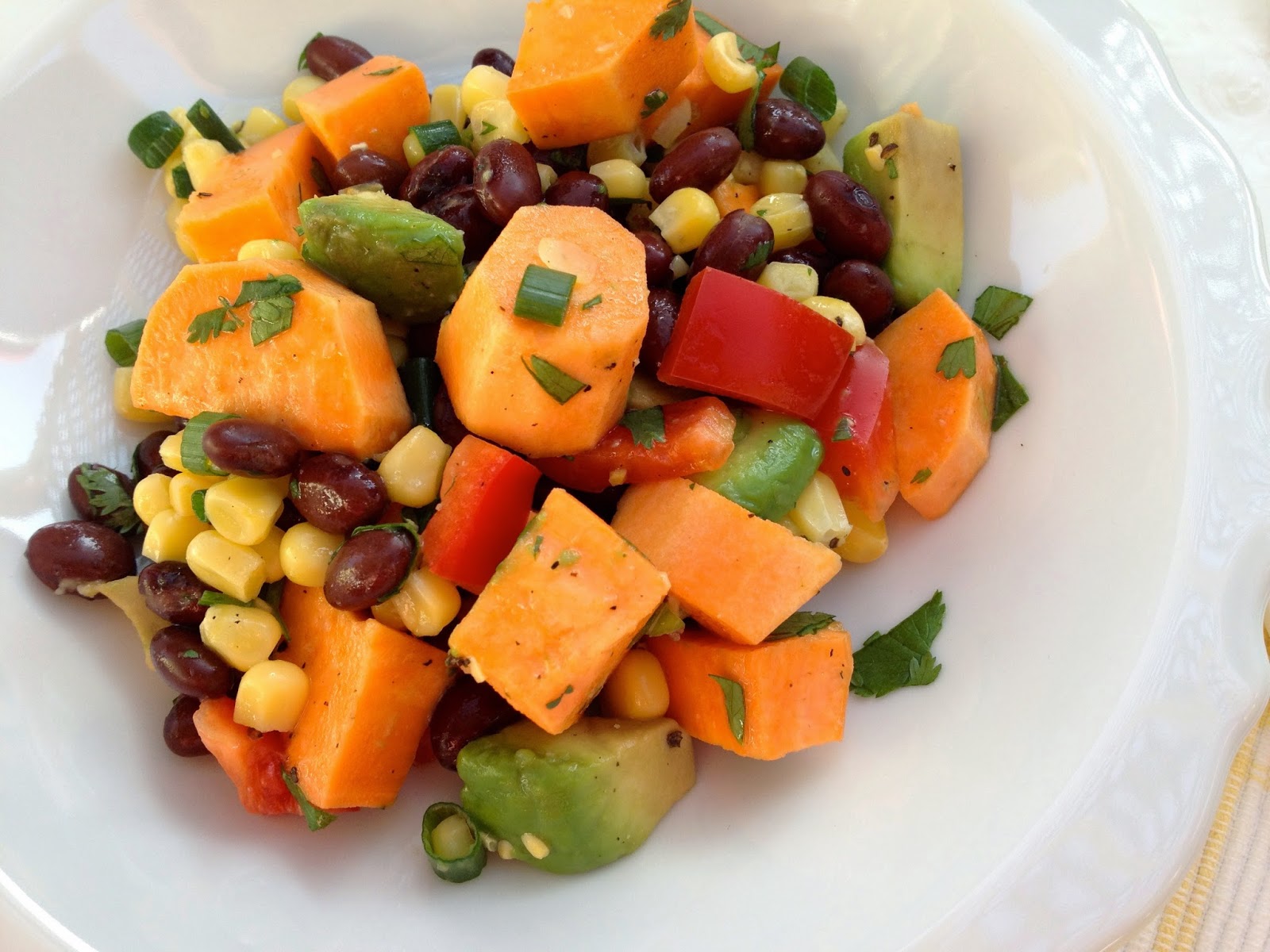 Raw Yam Salad with Sweet Corn & Black Beans Healthy Journey Cafe