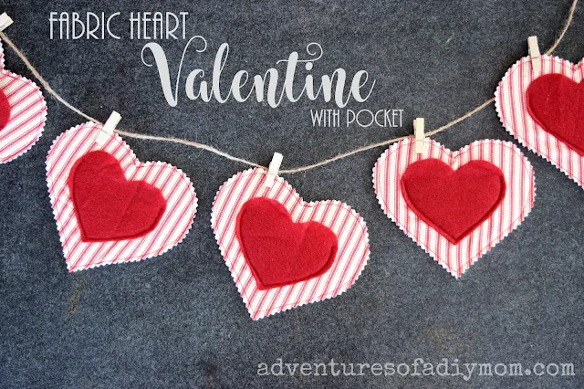 fabric heart valentine with pocket
