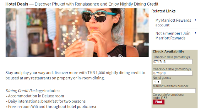 入住泰國普吉萬麗度假酒店及水療中心 Renaissance Phuket Resort & Spa 享每晚餐飲優惠(12/19 前)