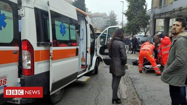 Photos: Six African migrants injured in drive-by shooting in Italy; attack linked to the alleged murder of 18-year-girl by Nigerian man