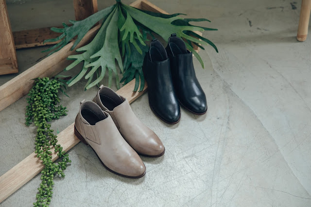 許許兒曠野之聲低跟真皮靴-灰狼/黑豹