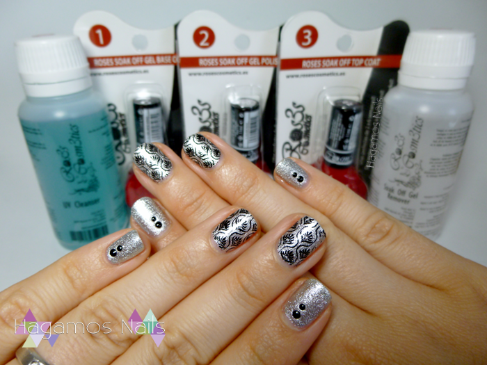 Manicura plateada semipermanente. Colaboración Ros3s Cosmetics. Hagamos Nails