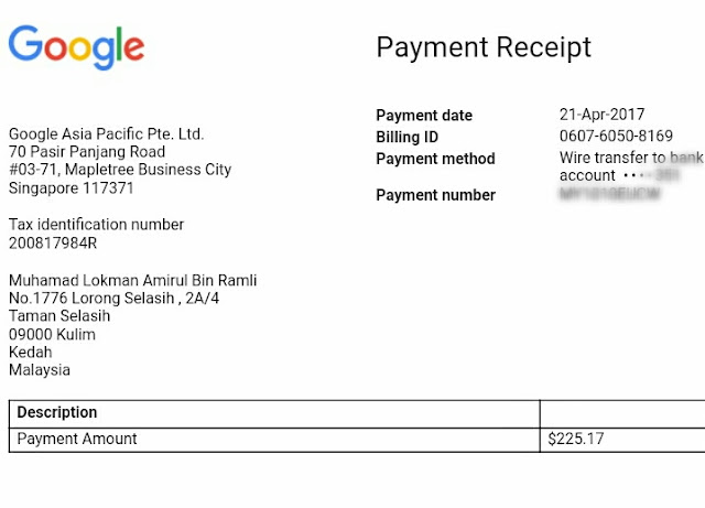 Bukti Payment Google Adsense Mac 2017
