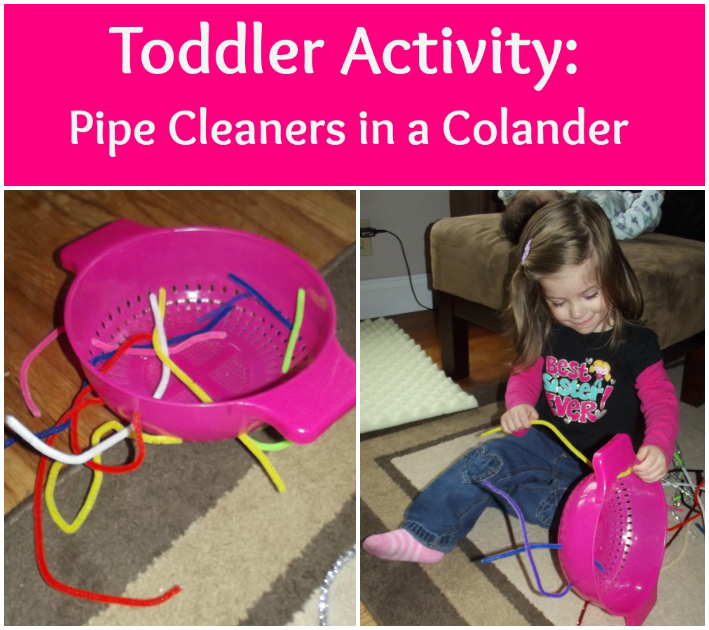 Veronica M.D. Toddler Activity Pipe Cleaners in a Colander