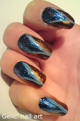 metallic nails arrow orange archive nail