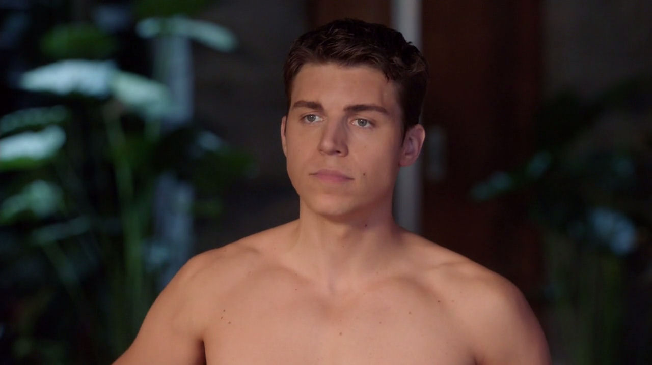 Nolan Gerard Funk was shirtless for the third week in a row on The Catch. 