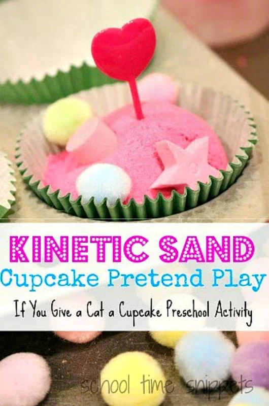 Kinetic Sand Cupcakes Sensory Activity
