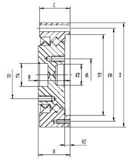 CSD harmonic drive output bearing structure